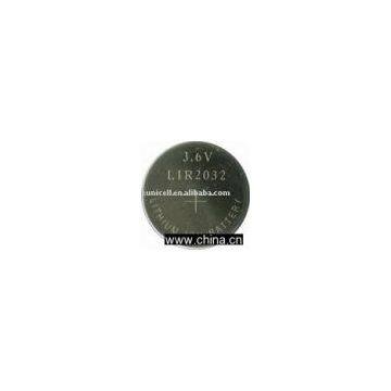 lithium-ion battery 3.6V rechargeable button cell battery LIR2032