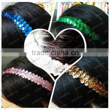 stretch sequin trim yontree gleaming ribbon sequin coromose headband cute sequin bow