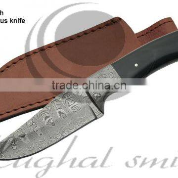 Damascus Skinner Knife/Hunting Knife/buffalo Horn
