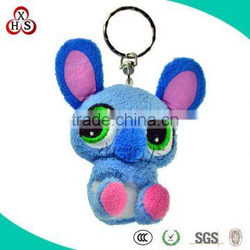 2013 OEM plush key holder &soft stitch animal doll keychain