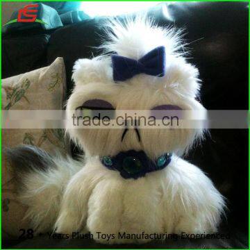 Funny Cartoon Fur Stuffed Plush White Offish Opal Cat Toy