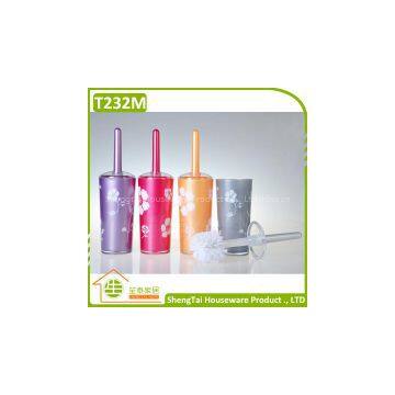 China Supplier Exporters Good Price Toilet Brush And Roll Holder Set With Rose Printing