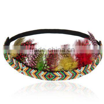 Indian Cacique Feather Headdress Carnival Headgear Headband Headpiece Party