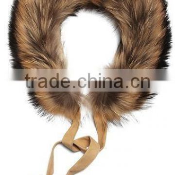 YR925 Wholesale Colorful Raccoon Fur Hood Trim Detachable Collars/Scarf