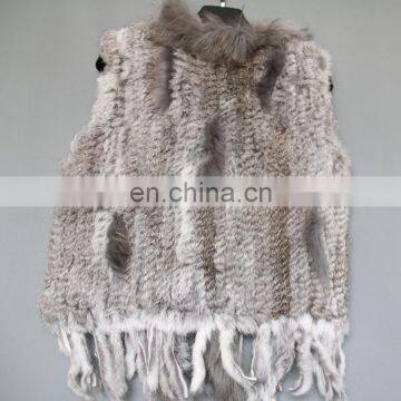 Real Rabbit Fur Knitted Weaven Pattern Fur Vest/gilet photo-6