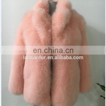 2017 Fashion Beautiful Wholesale Custom Fur Coat Colorful Women Winter Warm Natural Real Fox Fur Coat