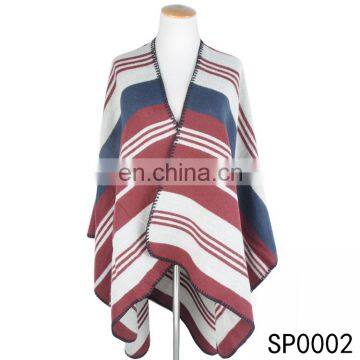 TOROS women winter jacquard fashion stripe pashmina shawl and poncho