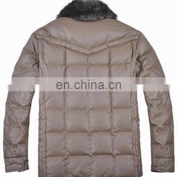 Latest New Mens Winter Fur Collar Thick Padded Down Jacket Leather photo-3