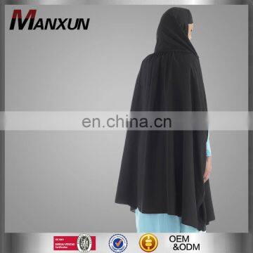 Hooded black poly crepe arms cut out arab hijab scarf most beautiful hijab fashion arabic scarfs