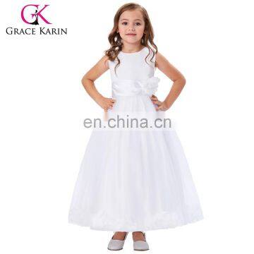 Grace Karin Sleeveless Flower Decorated Plum White Flower Girls Dress 2~12 Years CL008936-4