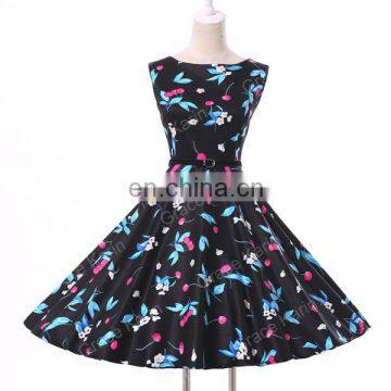 Grace Karin Many Colors Sleeveless Cotton Cheap Short 50s Retro Print Dress CL6086-17# photo-3