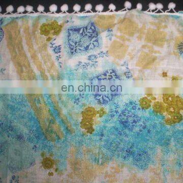 Cotton Printed Scarf With Silver Lurex photo-2