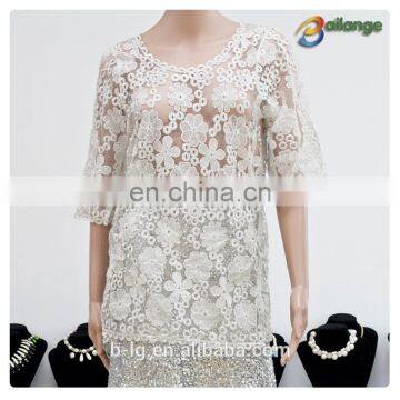 Bailange blouses & tops product type lace blouse new fashion hollow out lady viscosa blouse