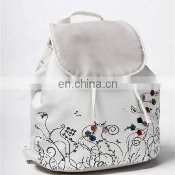 2015 Customized designer back pack fashion ladies backpack white backpack