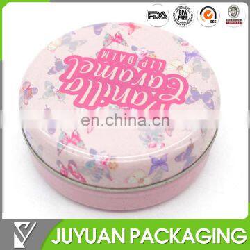 Small metal round custom printed lip balm tin box wholesale