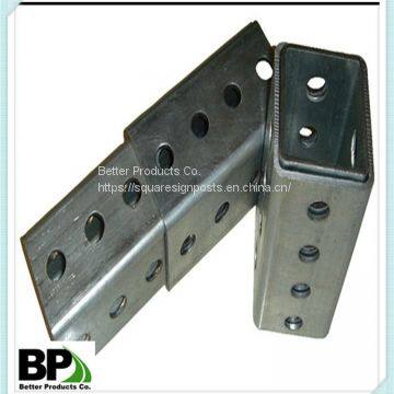 hot dipped galvanized steel square sign post for warning sign