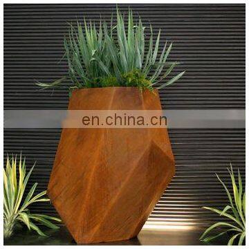 Irregular shape rusted corten steel small planters