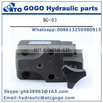 Hydraulic valves adapter, hydraulic valve pilot operated relief valve BG - 03 for sale