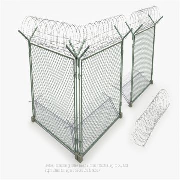 Green Color High Security 358 Anti Climb Fence With Razor Wire