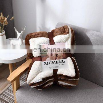 Lamb Velvet Double-layer Thick Blanket Warm Nap Solid Color Blanket photo-5