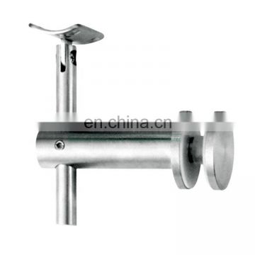 Adjustable Handrail Bracket Glass to Pipe Railing Bracket Glass Mounted Bracket with Pipe