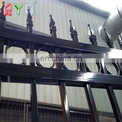 Metal Picket Fence Welded Spear Top Steel Fence Panel