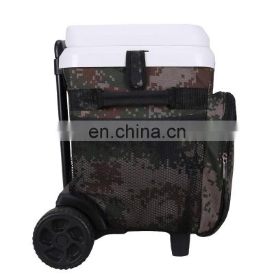 trolley camping hiking portable modern beer plastic handle hot sale camping custom cooler with wheels