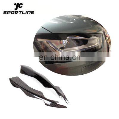 A4 B9 Carbon Fiber Front Headlight Eyelids Eyebrows for Audi 2013