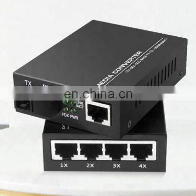 Gigabit Optic Fiber Media Converter SFP Optional 10/100/1000M 1 Fiber Port + 4 RJ45 Port 1PO and 4PE photo-2