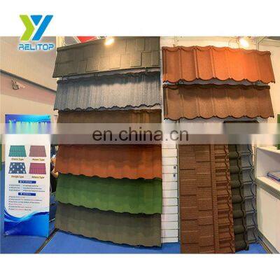 Classic  type Al-zinc sand chip coated building material roof tile