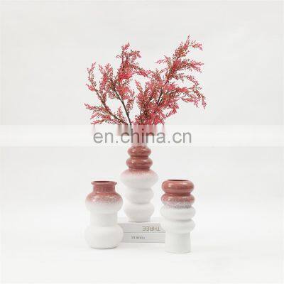 2021 round candy color ins decoration living room ceramic donut gourd hulu vase