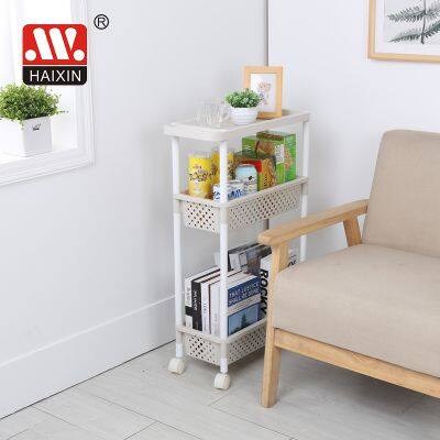 Movable Plastic Bathroom Kitchen Storage Organizer Rack Shelf Removable With Wheels photo-4