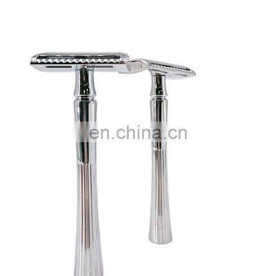 Elegant Hot Selling Private Label Barber Double Edge Razor High Quality Shaving Mens Doule Edge Blades Single Blade Zinc Alloy