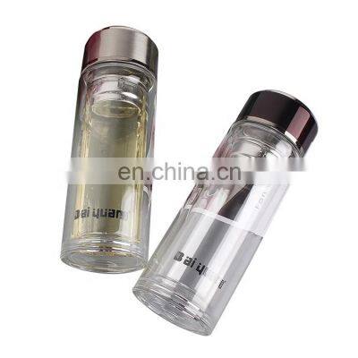 Wholesale Double Wall Glass Water Bottles with Lid