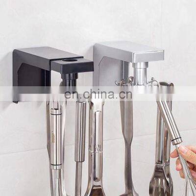 Kitchen Rotating Multi-functional Free-punch Rack Sticky Hook Rack Bathroom Storage Sticky Hook
