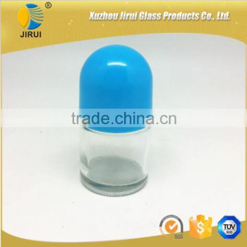 50ml clear deodorant glass roll on bottle with plastic cap