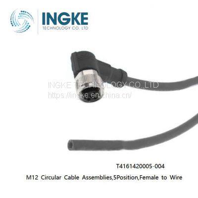 T4161420005-004,M12 Circular Cable Assemblies,5Position,Female to Wire,A Code,INGKE