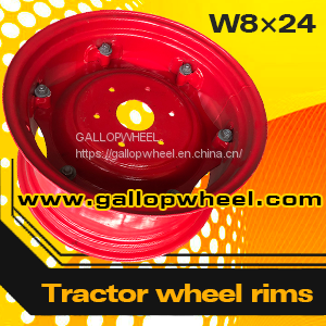 Steel Agricultural Tractor Wheel Rims W8x24 for 13.6-24 14.9--24 Tires
