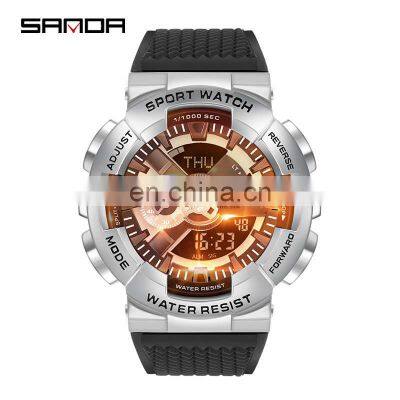 SANDA 9004  Hot Sale High-grade Men Watch Multifunctional Mirage Digital Wristwatch logo watch