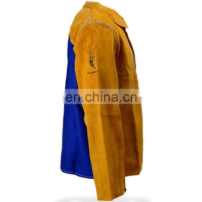 leather welding aprons welding flame retardant clothing FR cow split leather welding jackets