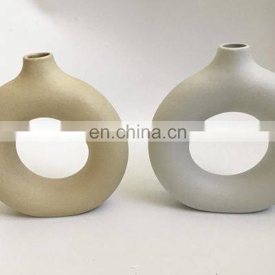 Дропшиппинг. Современный декоративный ручной арт-порцеляновый белый круглый керамический нерегулярный цветочный вазон в скандинавском стиле photo-4