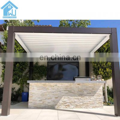 Low Price  Motorized Opening Louver Roof In Grey and White Color aluminum pergola