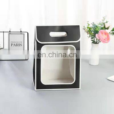 Custom LOGO Fast Delivery Custom Luxury White Paper Bag For Flower Notebook Gift Paper Bag With Window Handbag photo-3