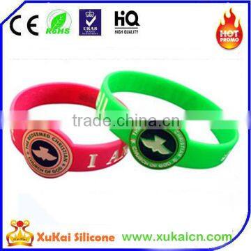 Debossed watch shape silicone bracelet for promotional gift