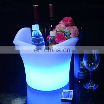 Illuminated  KTV/ Nightclub Portable Party Use Led Rechargeable Cooler Color Changing Custom Logo Design Bright Ice Bucket