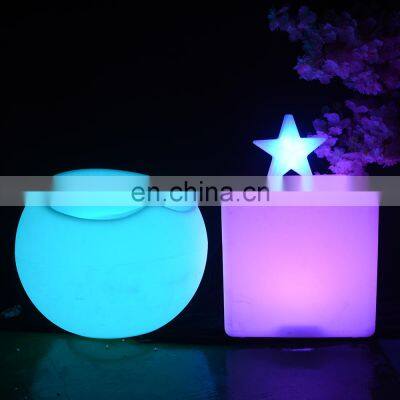 Outdoor Waterproof RGB LED Light Cube Chair Furniture for Garden Lights Led Solar Hard Plastic Chairs Led Light Led Cube Chair
