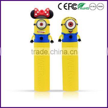 Despicable Me cartoon PVC power bank with 2600mAh