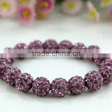 Hot selling 20 Bead 10mm micro pave CZ Disco Ball Shamballa Crystal Bracelet