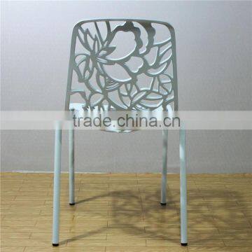 Global Trading High 80.7cm Aluminum Flower Back Outdoor Chair photo-5