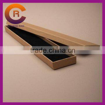 Black velvet and foam inserts brwon kraft paper necklace jewelry box